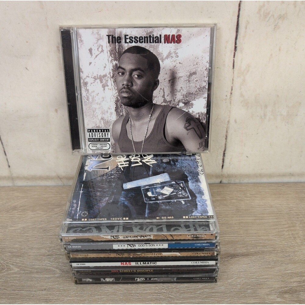 Nas CD Lot Of 7 It Was Written, Illmatic, I Am, Essential, God's Son, Lost Tapes